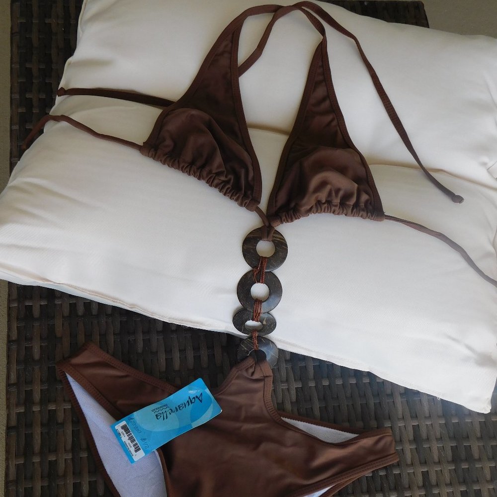 This is a brand new swimwear with tag Auarella of color Brown size L